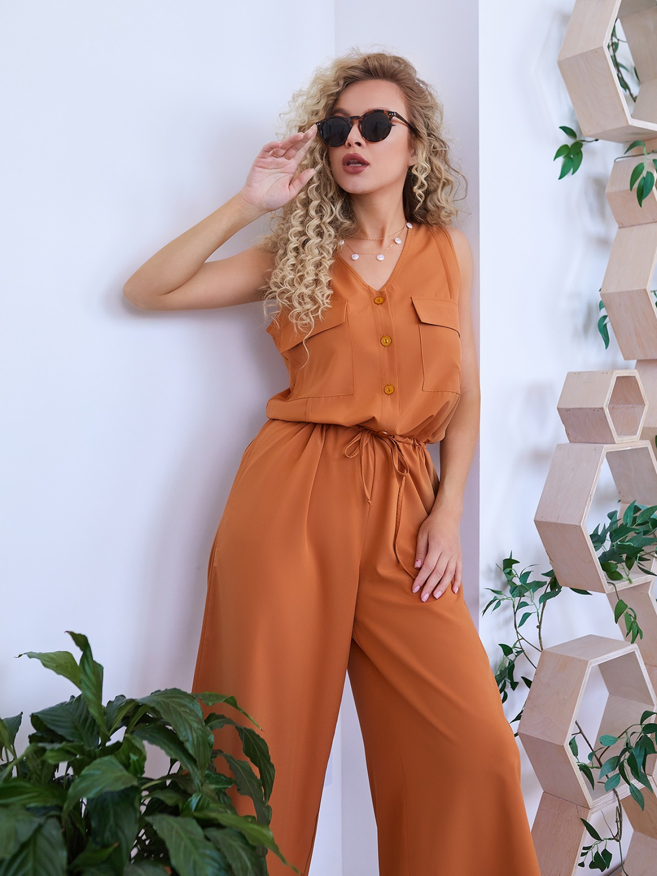 Комбінезон ISSA Plus модель 11966_beige Фото