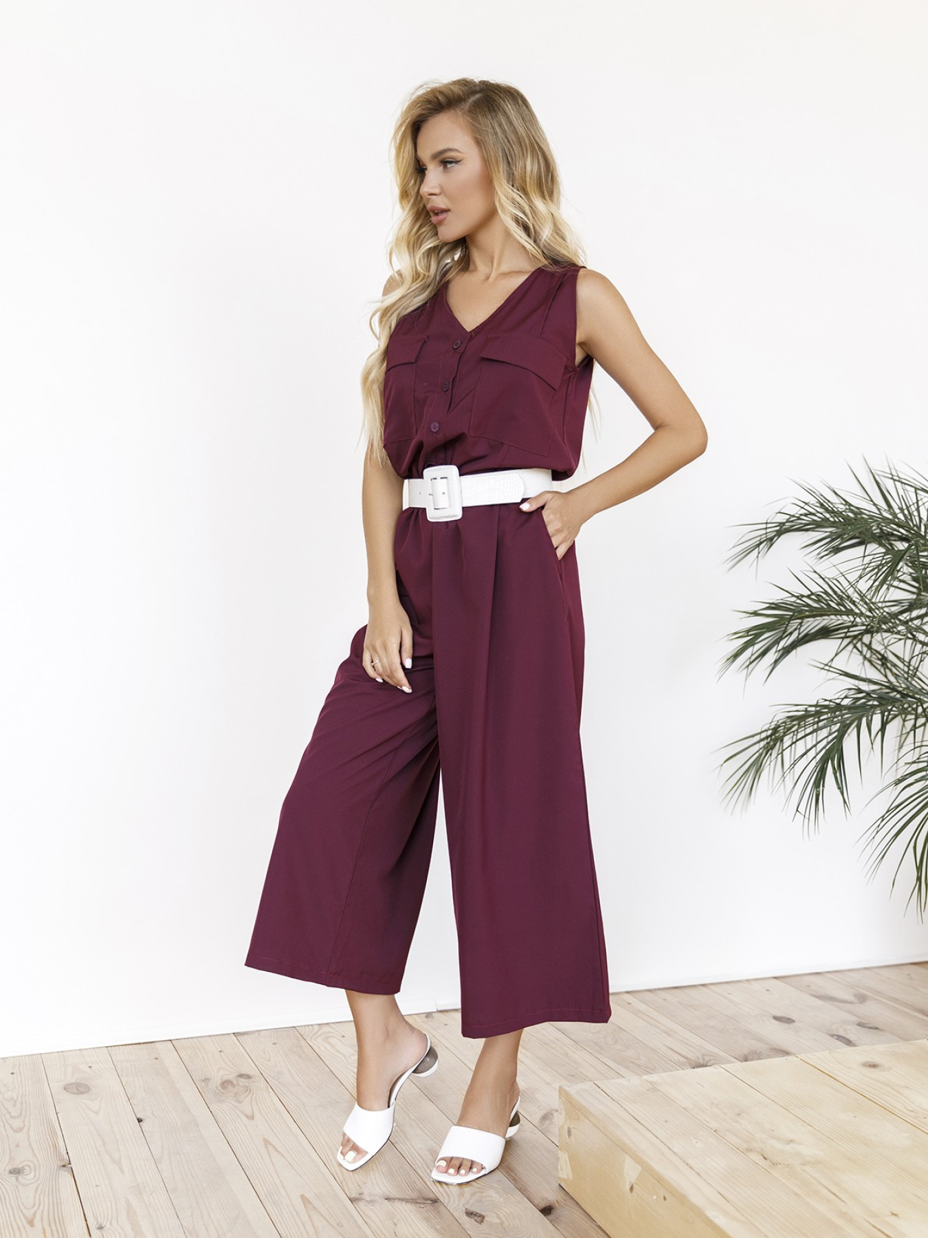 Комбинезон ISSA Plus модель 11966_burgundy Фото