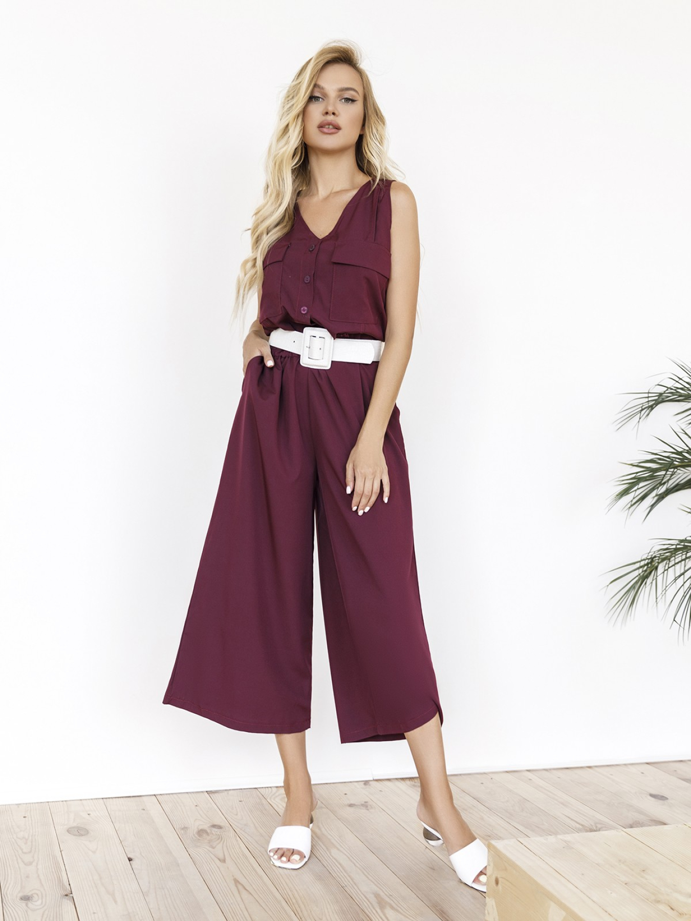 Комбинезон ISSA Plus модель 11966_burgundy Фото