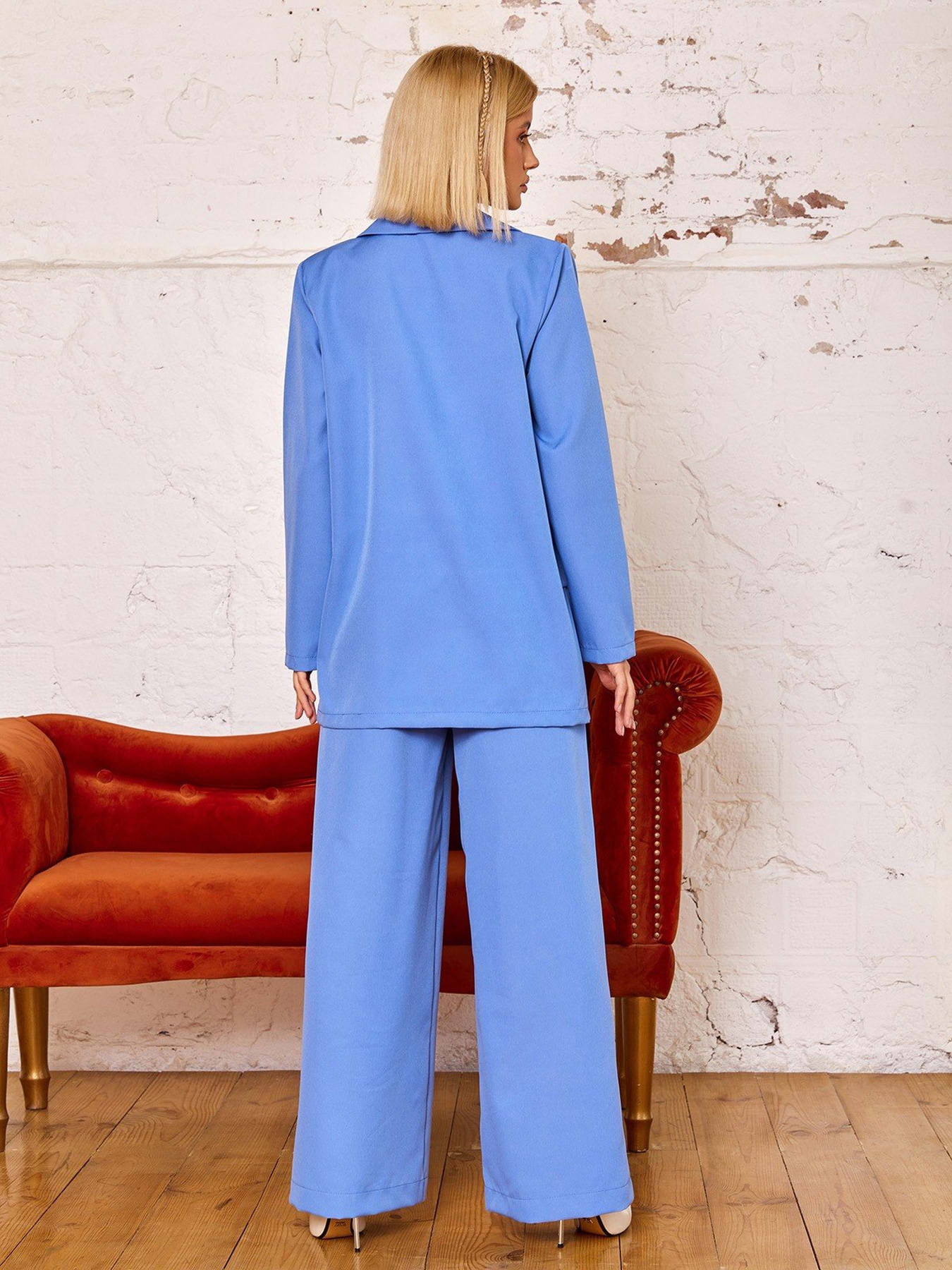 Повседневный костюм ISSA Plus модель 12932_blue Повседневный костюм ISSA Plus модель 12932_blue Фото