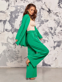 Діловий костюм ISSA Plus модель 12932_green Діловий костюм ISSA Plus модель 12932_green Фото
