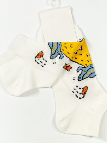 Носки ISSA Plus модель NS-132_whiteyellow Фото