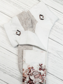 Носки и гольфы ISSA Plus модель NS-93_whitebeige Носки и гольфы ISSA Plus модель NS-93_whitebeige Фото