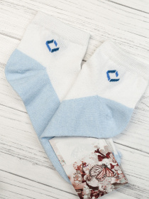 Носки и гольфы ISSA Plus модель NS-93_whiteblue Носки и гольфы ISSA Plus модель NS-93_whiteblue Фото