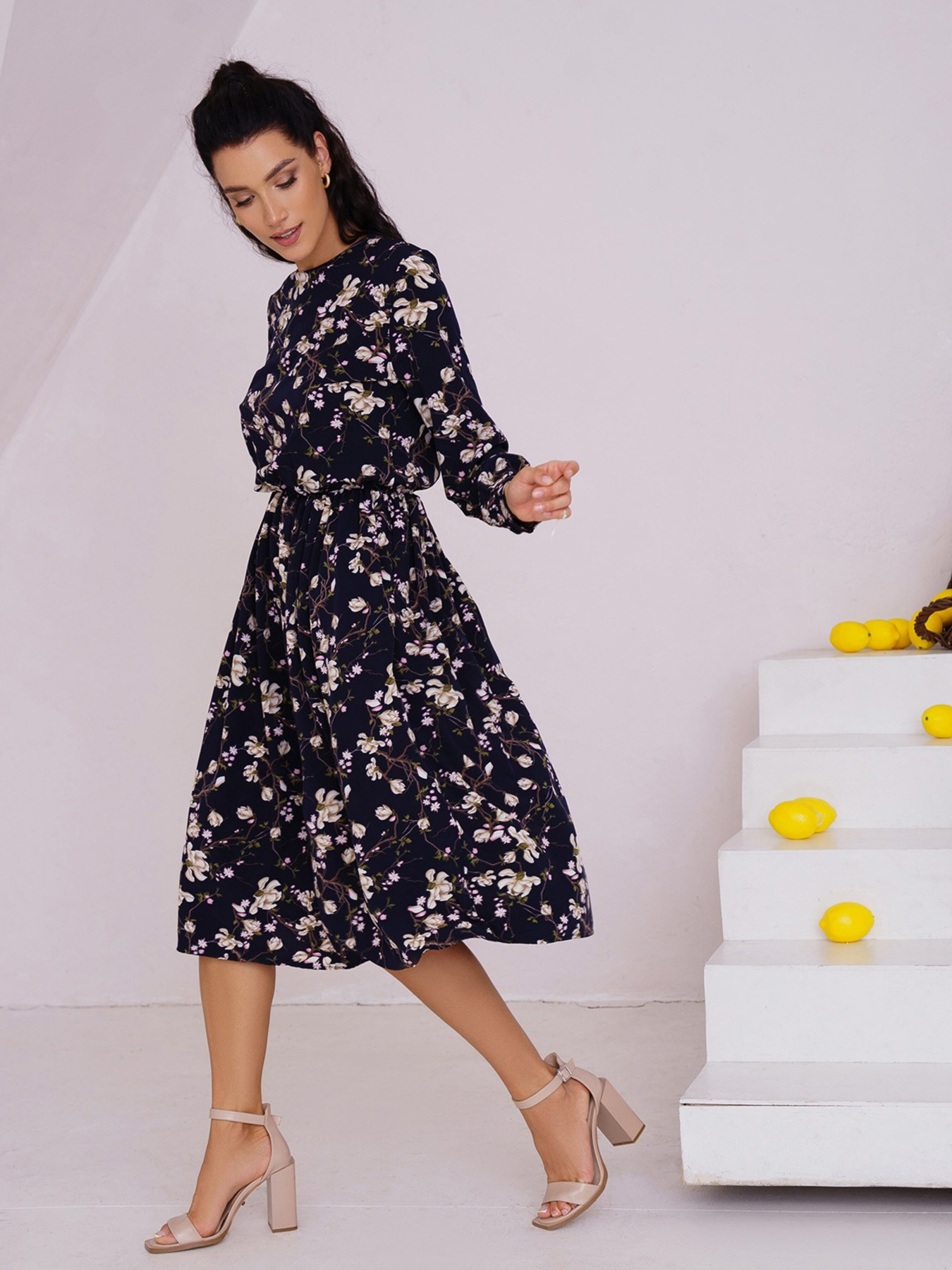 Сукня міді ISSA Plus модель 13469_blue Фото