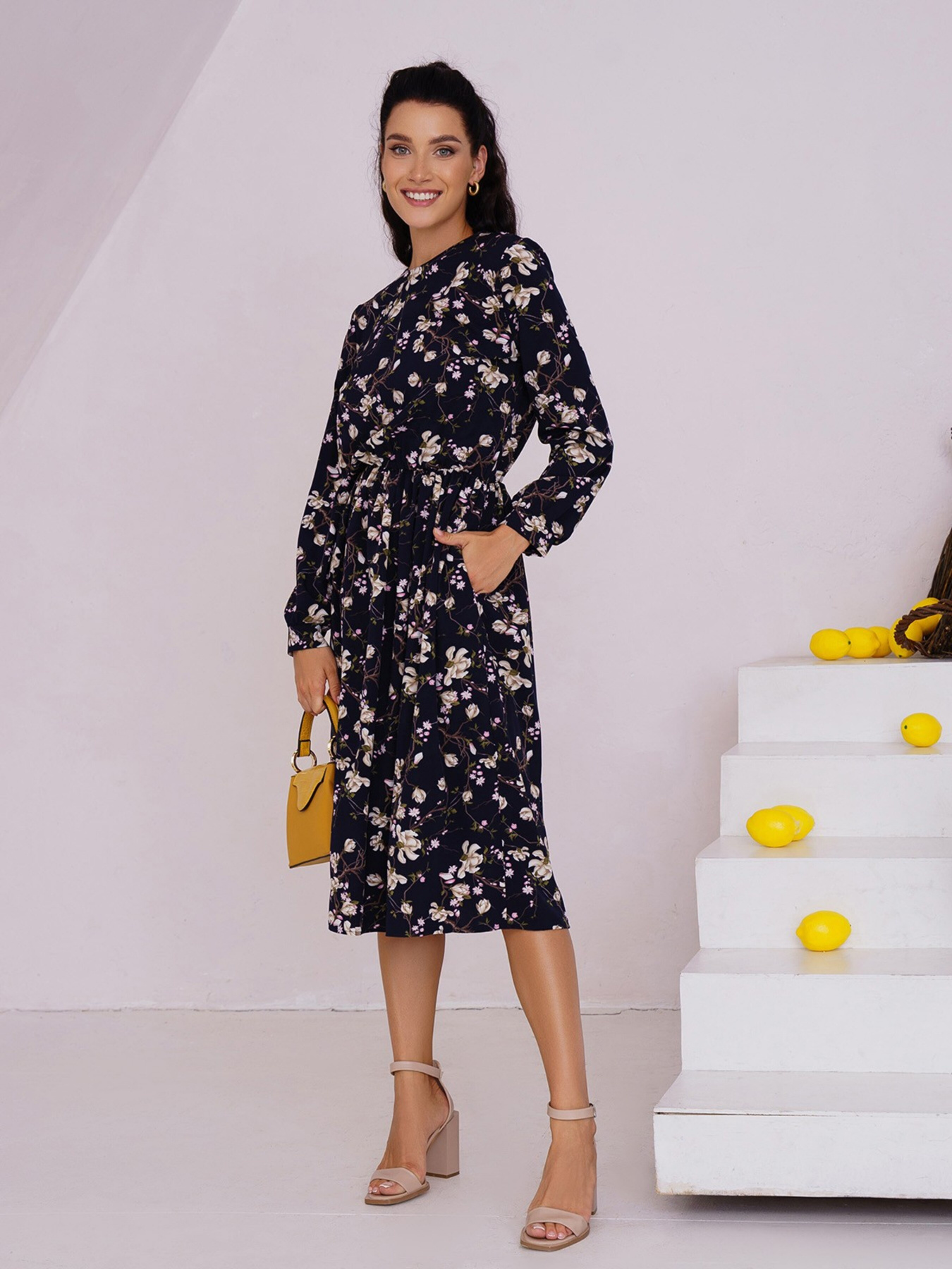 Сукня міді ISSA Plus модель 13469_blue Фото