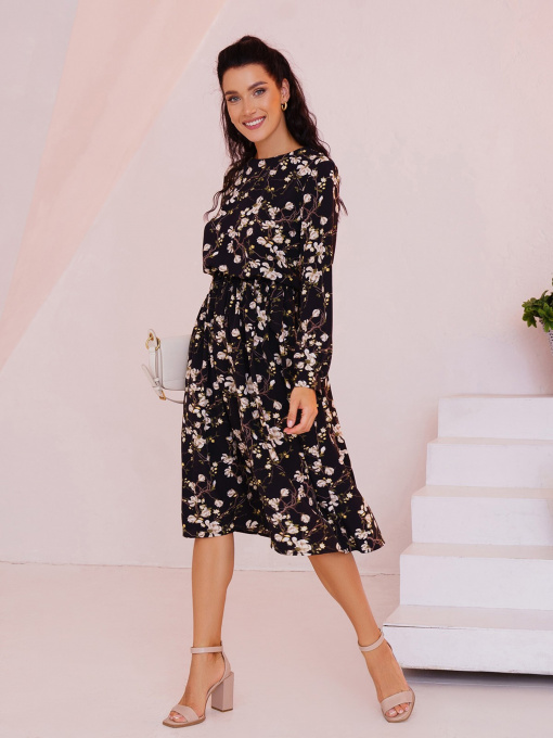 Платье миди ISSA Plus модель 13469_cherny Фото