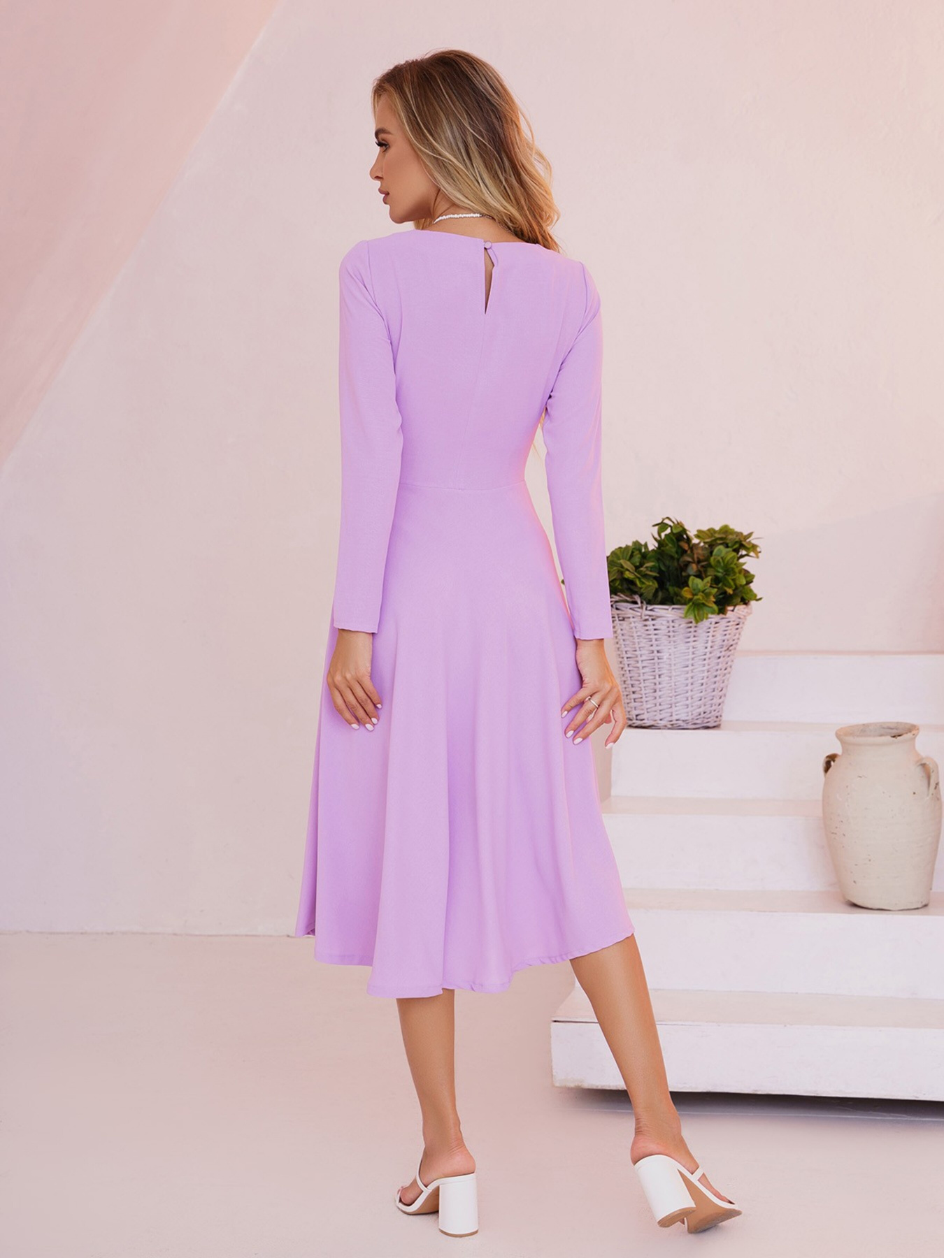 Платье миди ISSA Plus модель 13475_lilac Фото