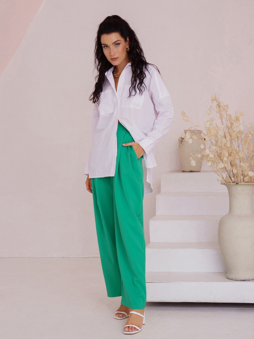 Повседневный костюм ISSA Plus модель 13480_greenwhite Фото