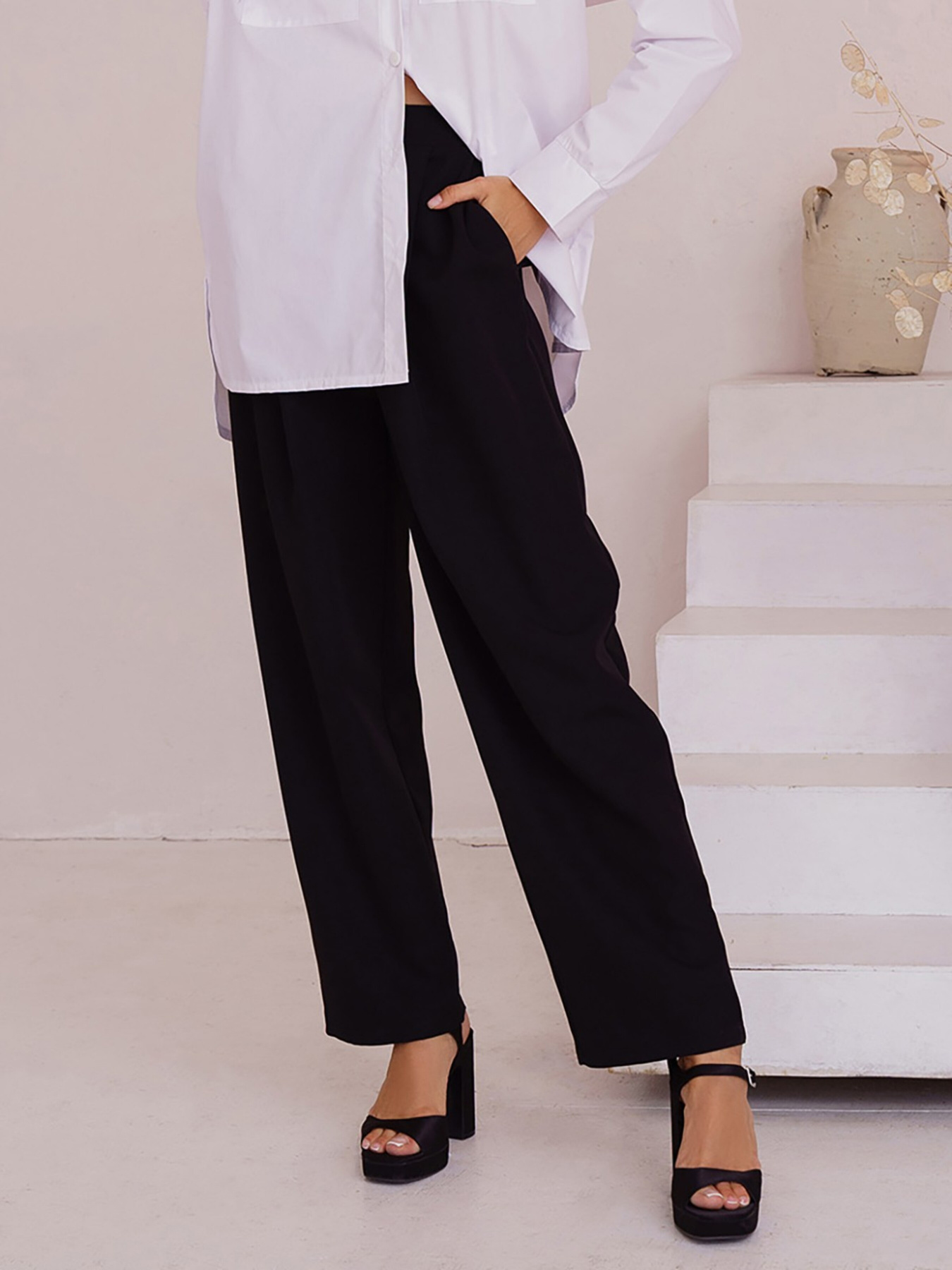 Класичні штани ISSA Plus модель 13481_cherny Фото