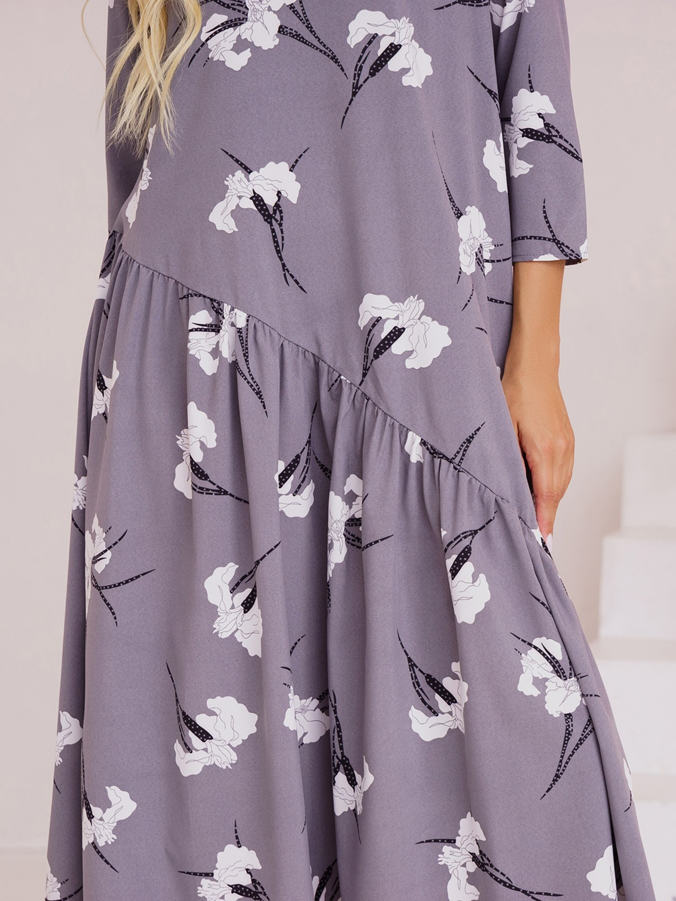 Платье миди ISSA Plus модель 13485_grey Фото