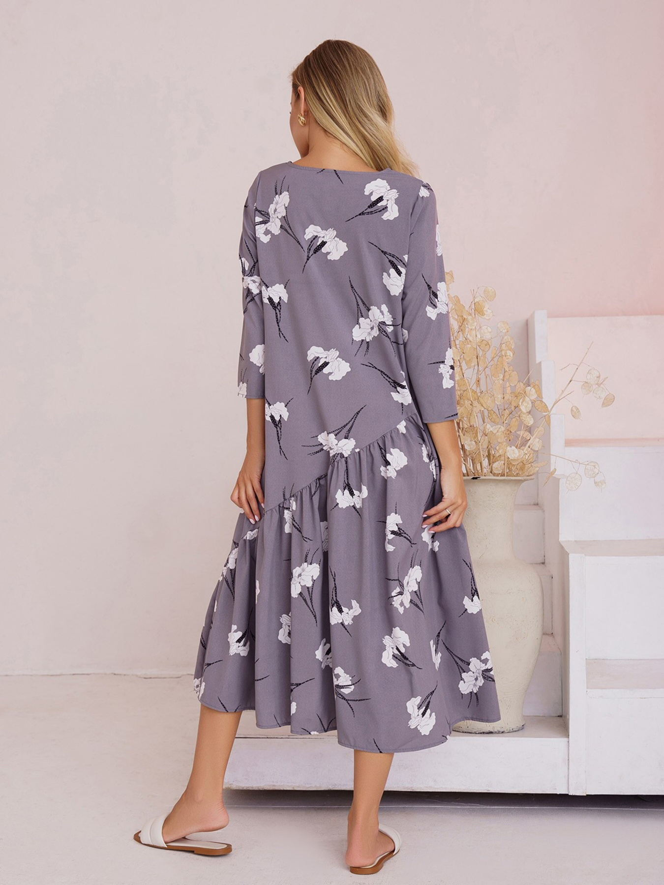 Сукня міді ISSA Plus модель 13485_grey Фото