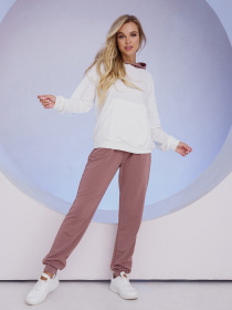 Спортивный костюм ISSA Plus модель 13490_whitebrown Фото