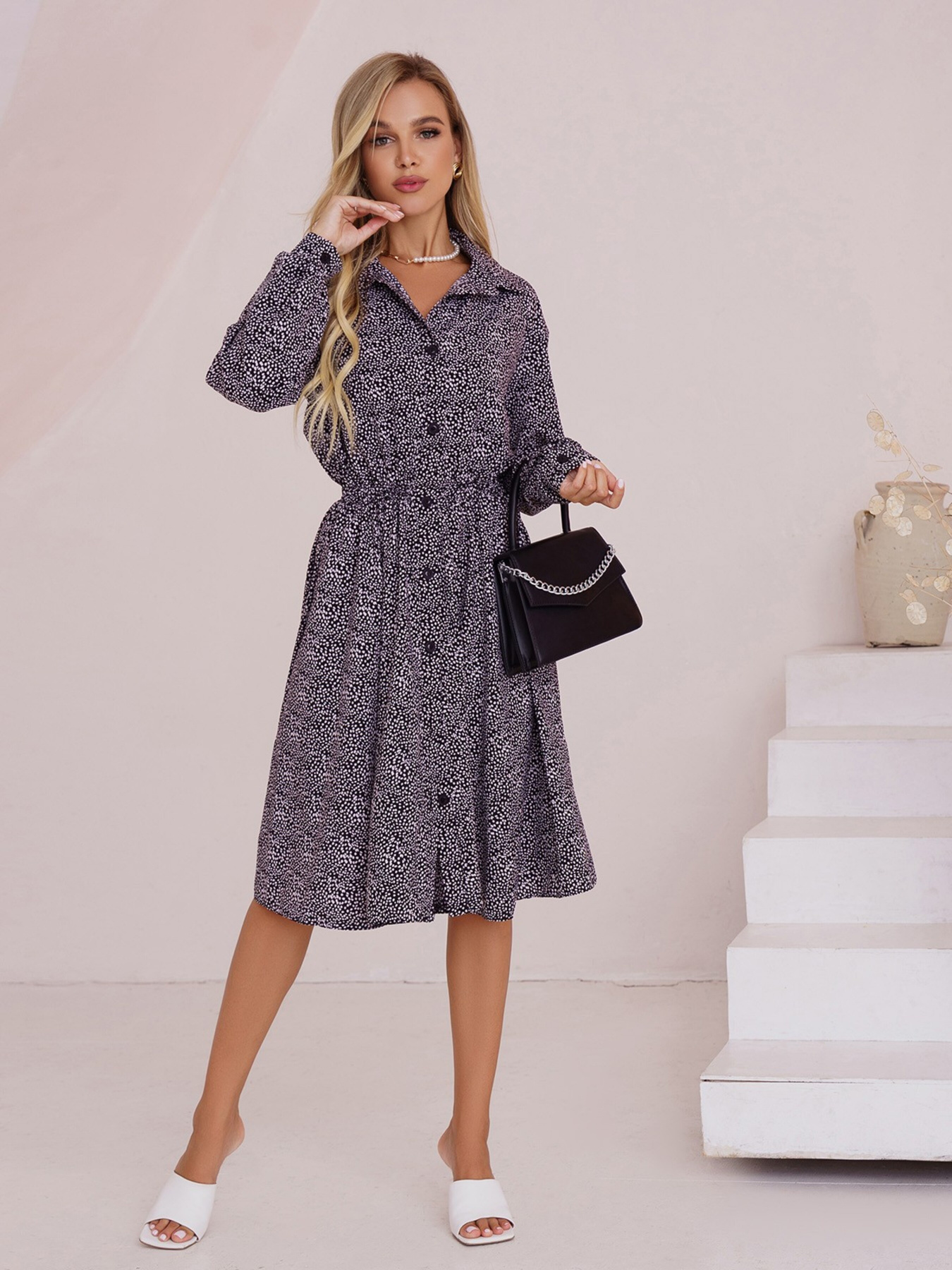 Платье миди ISSA Plus модель 13495_cherny Фото