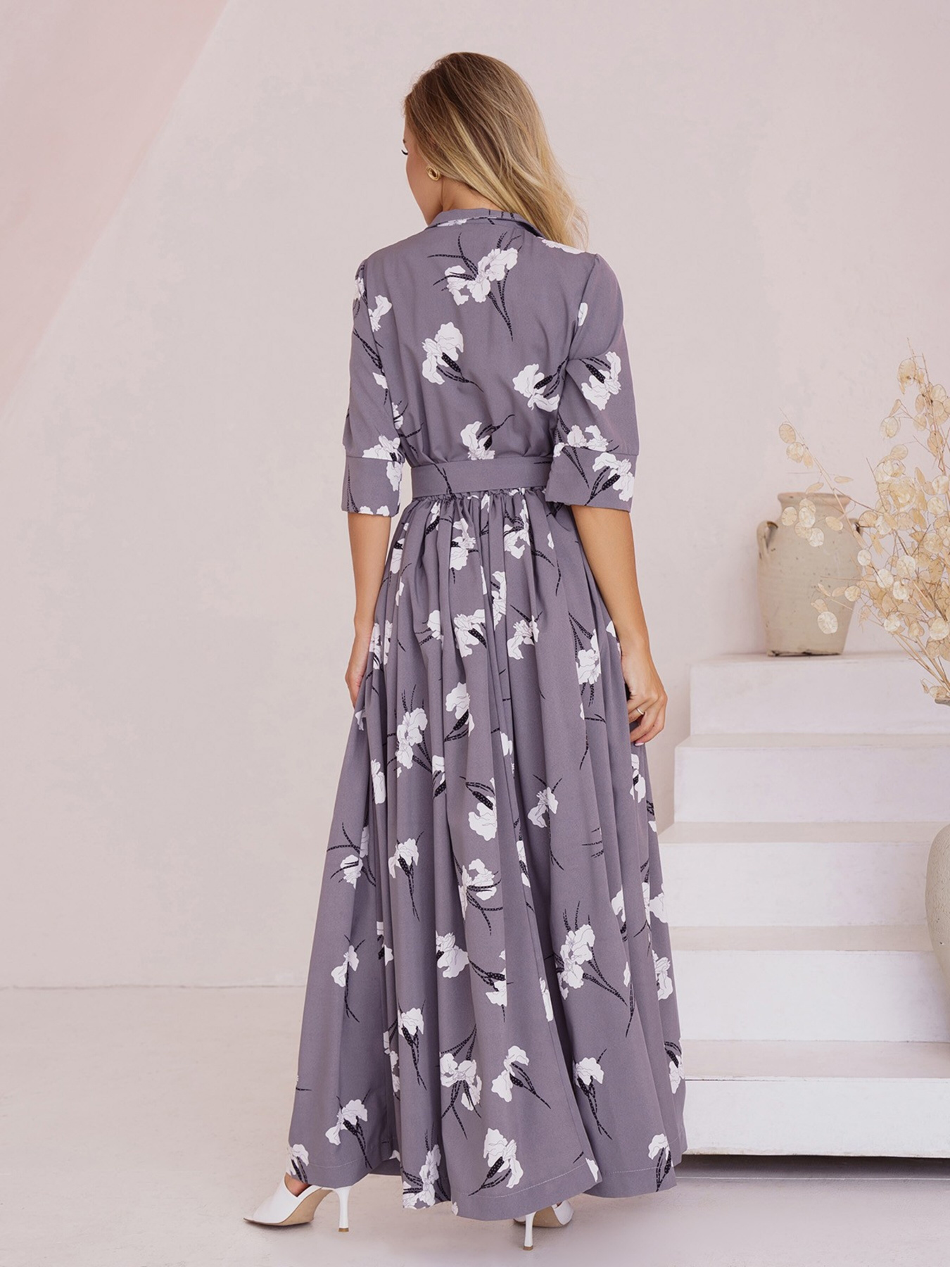 Платье макси ISSA Plus модель 13511_grey Фото