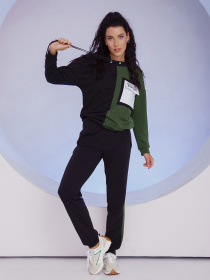 Спортивный костюм ISSA Plus модель 13526_blackgreen Фото