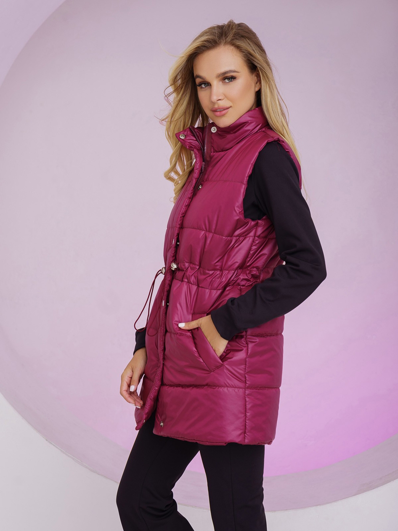 Жилет с утеплителем ISSA Plus модель SA-337_burgundy Фото