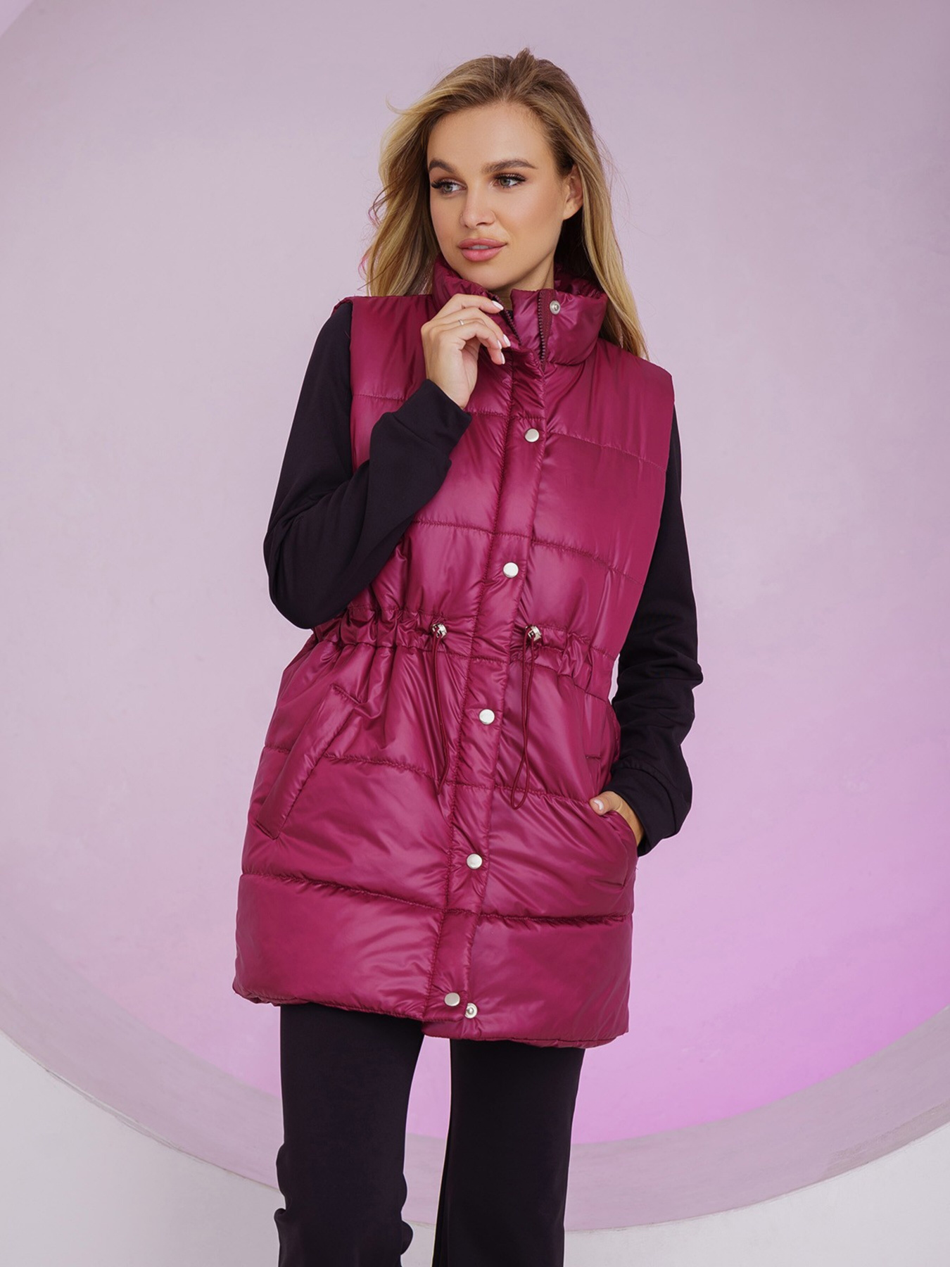 Жилет с утеплителем ISSA Plus модель SA-337_burgundy Фото