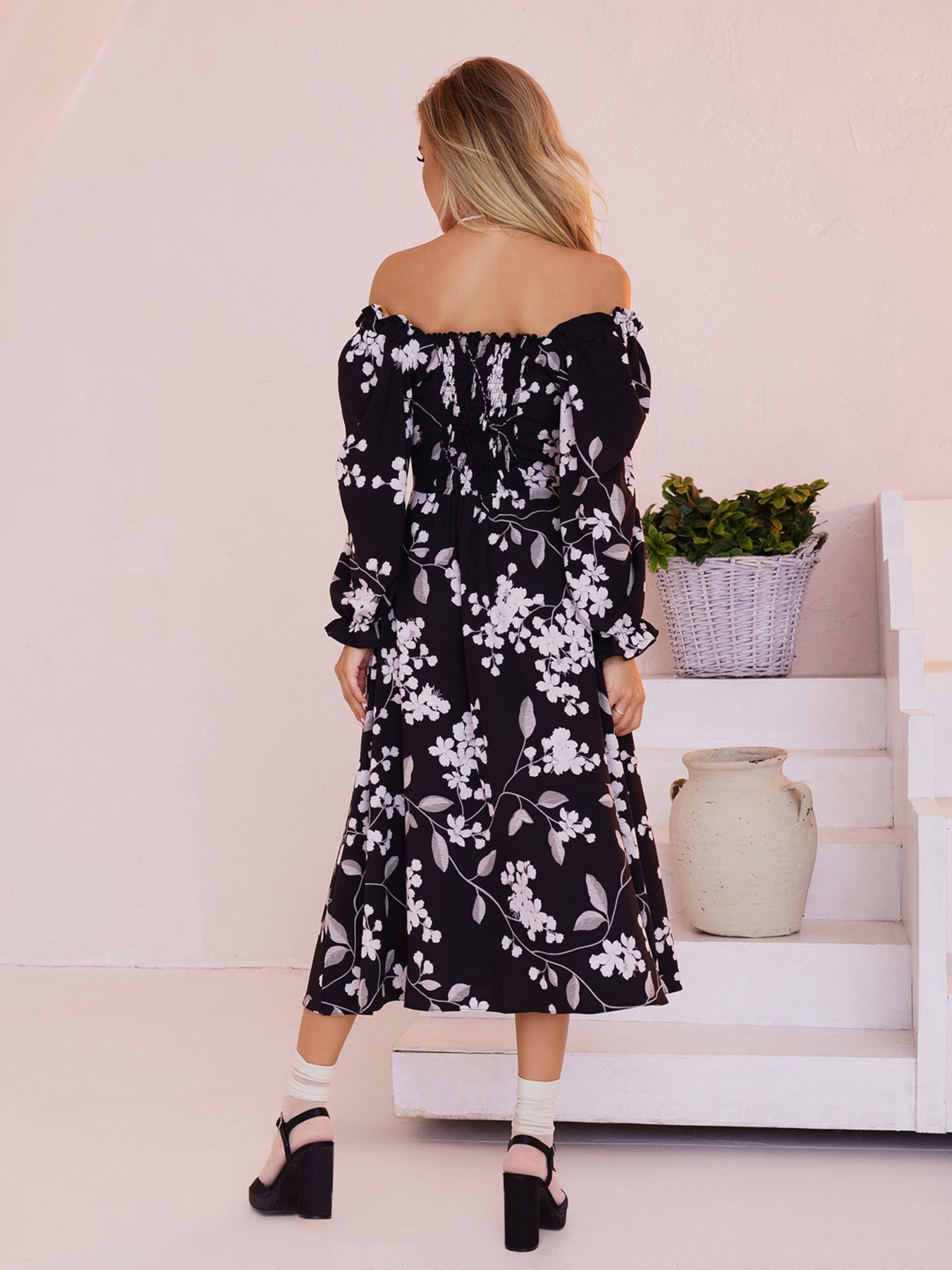 Сукня міді ISSA Plus модель SA-371_black Фото