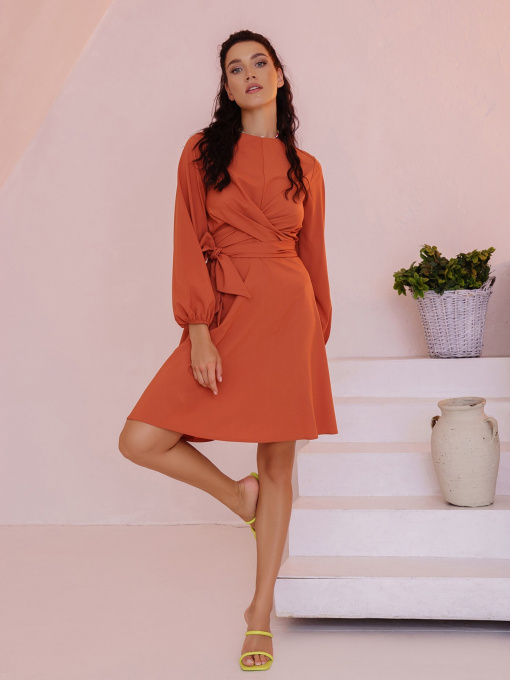 Платье мини ISSA Plus модель SA-396_terracotta Фото