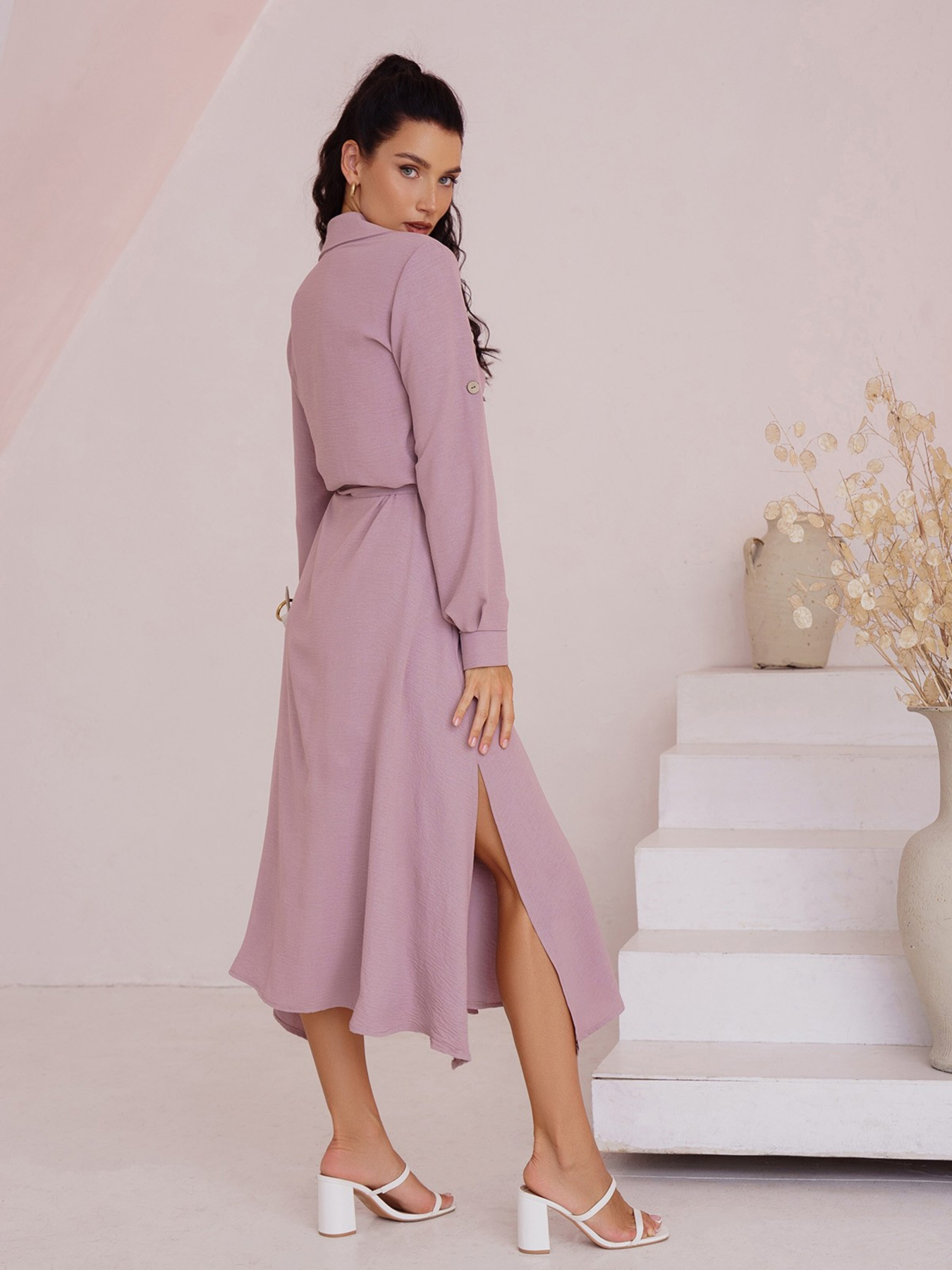 Платье миди ISSA Plus модель SA-418_beige Фото