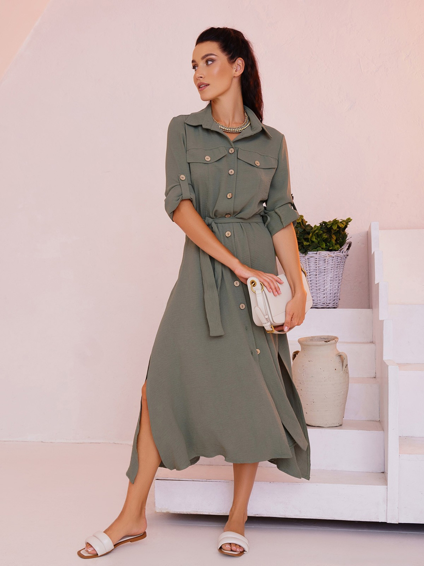 Платье миди ISSA Plus модель SA-418_hacks Фото