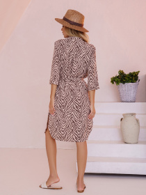 Платье миди ISSA Plus модель SA-419_brown Фото