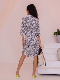 Платье миди ISSA Plus модель SA-419_blackwhite Фото