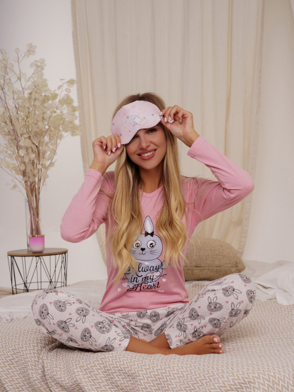 Піжама ISSA Plus модель WN21-11_pink — фото 4 - INTERTOP
