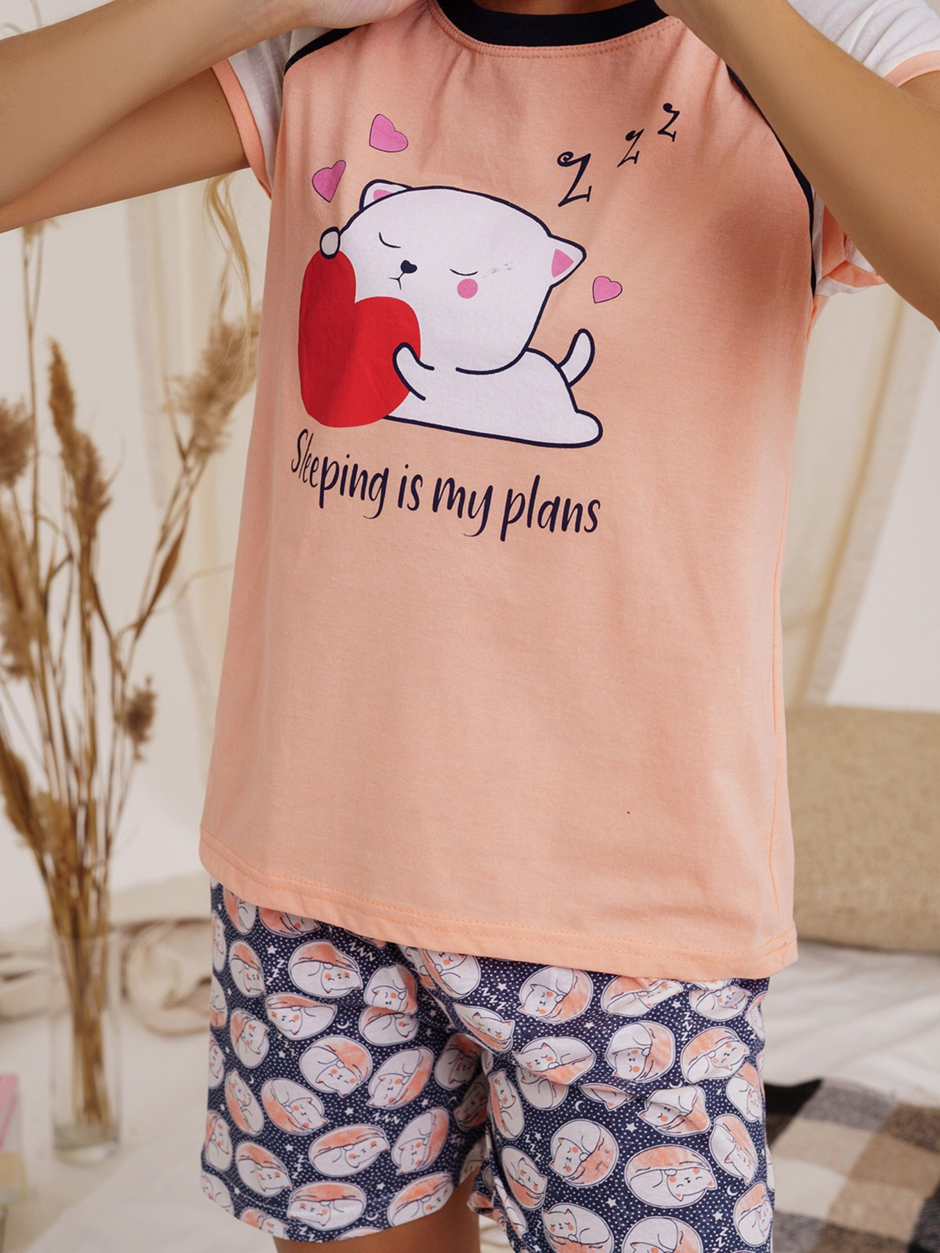 Пижама ISSA Plus модель WN21-16_peach Фото