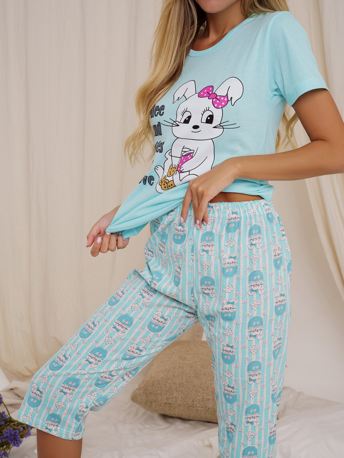 Пижама ISSA Plus модель WN21-17_lightblue Фото