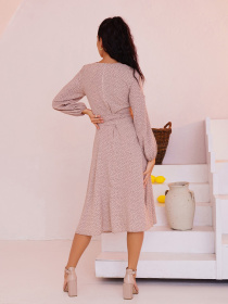 Платье миди ISSA Plus модель SA-397_beige Фото