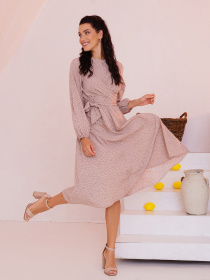 Платье миди ISSA Plus модель SA-397_beige Фото