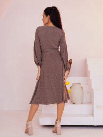 Сукня міді ISSA Plus модель SA-397_brown Фото