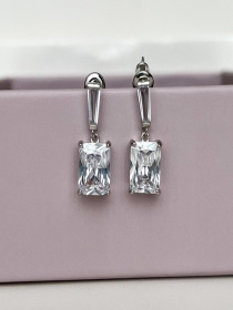 Серьги-подвески ISSA Plus модель AK-61_silver. Фото