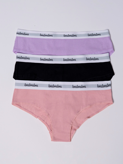 Набор трусов Brabrabra модель SLZ24402003-3_black-purple-light-pink Фото