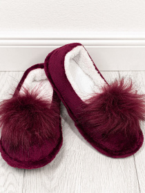 Тапки ISSA Plus модель OB2-101_burgundy Фото