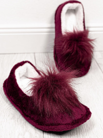 Тапки ISSA Plus модель OB2-101_burgundy Фото