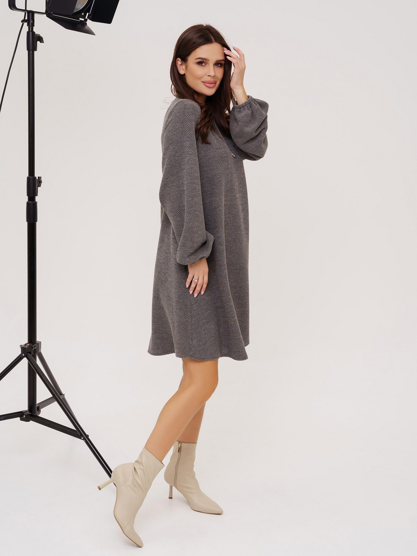 Сукня міні ISSA Plus модель 12334A_grey Фото