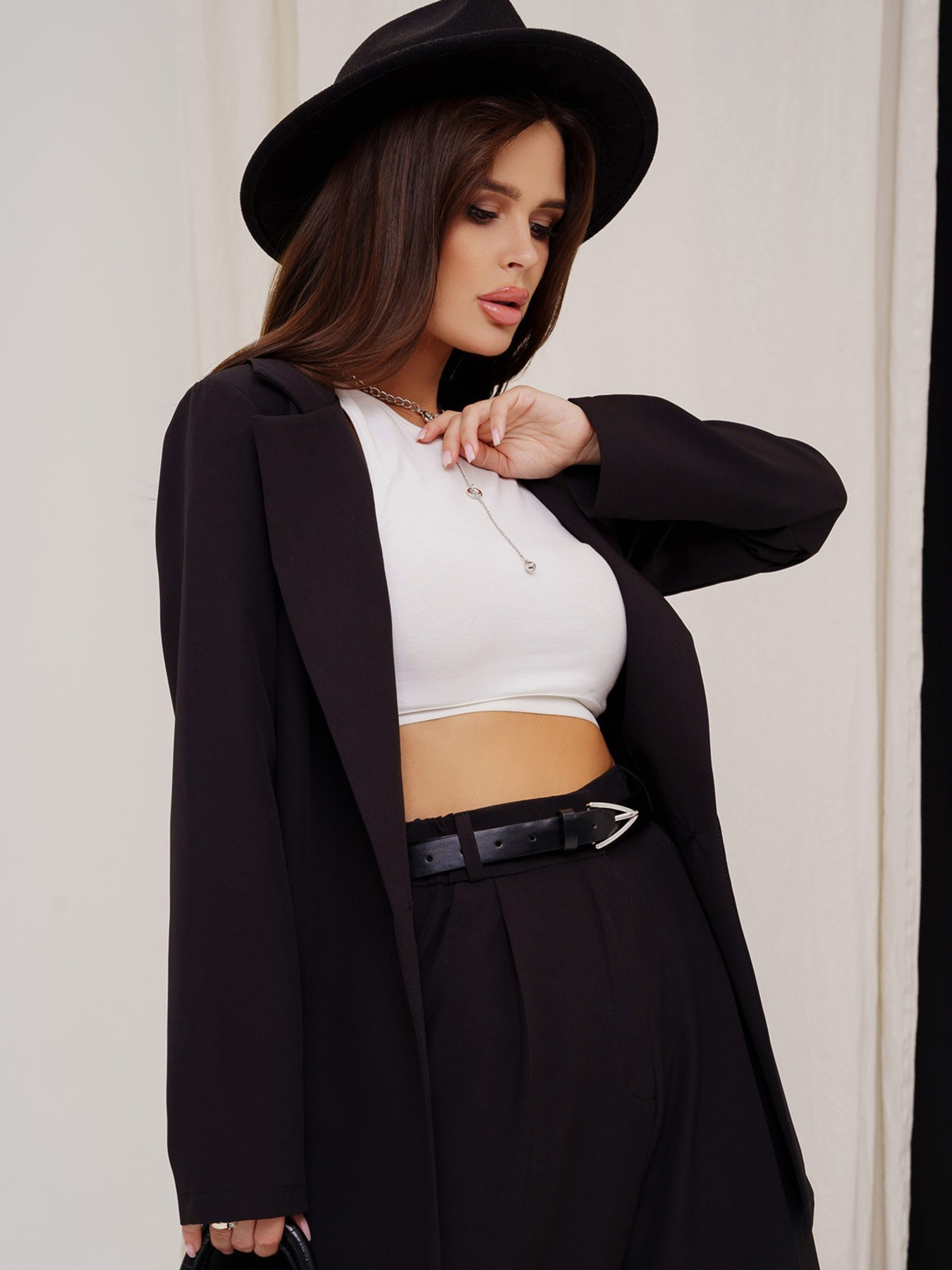 Деловой костюм ISSA Plus модель 12932_black Фото