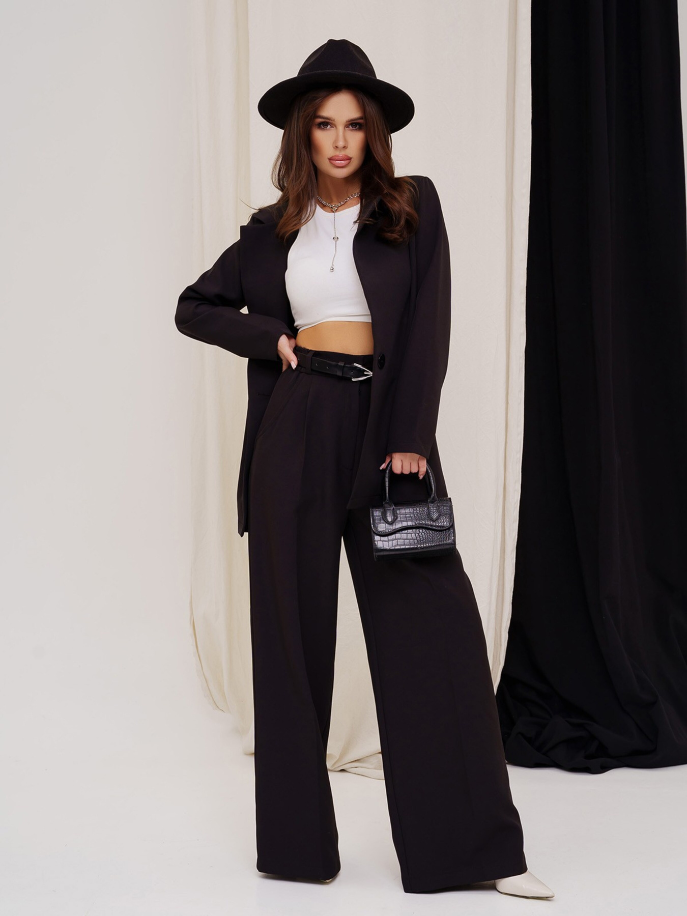 Діловий костюм ISSA Plus модель 12932_black Фото