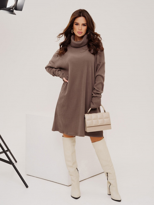 Сукня міні ISSA Plus модель 13530_brown Фото