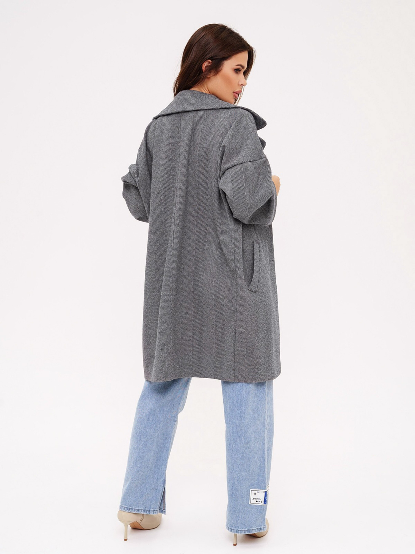 Пальто ISSA Plus модель 13538_grey Фото