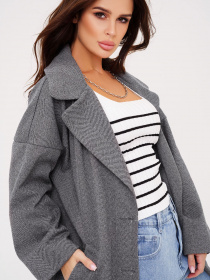 Пальто ISSA Plus модель 13538_grey Фото