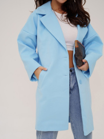 Пальто ISSA Plus модель 13539_голубой Фото