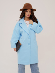 Пальто ISSA Plus модель 13539_голубой Фото