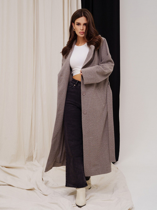 Пальто ISSA Plus модель 13542_brown Фото