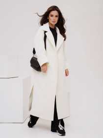 Пальто ISSA Plus модель 13549_milky Фото