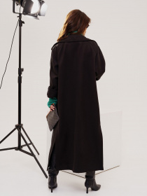 Пальто ISSA Plus модель 13549_black Пальто ISSA Plus модель 13549_black Фото