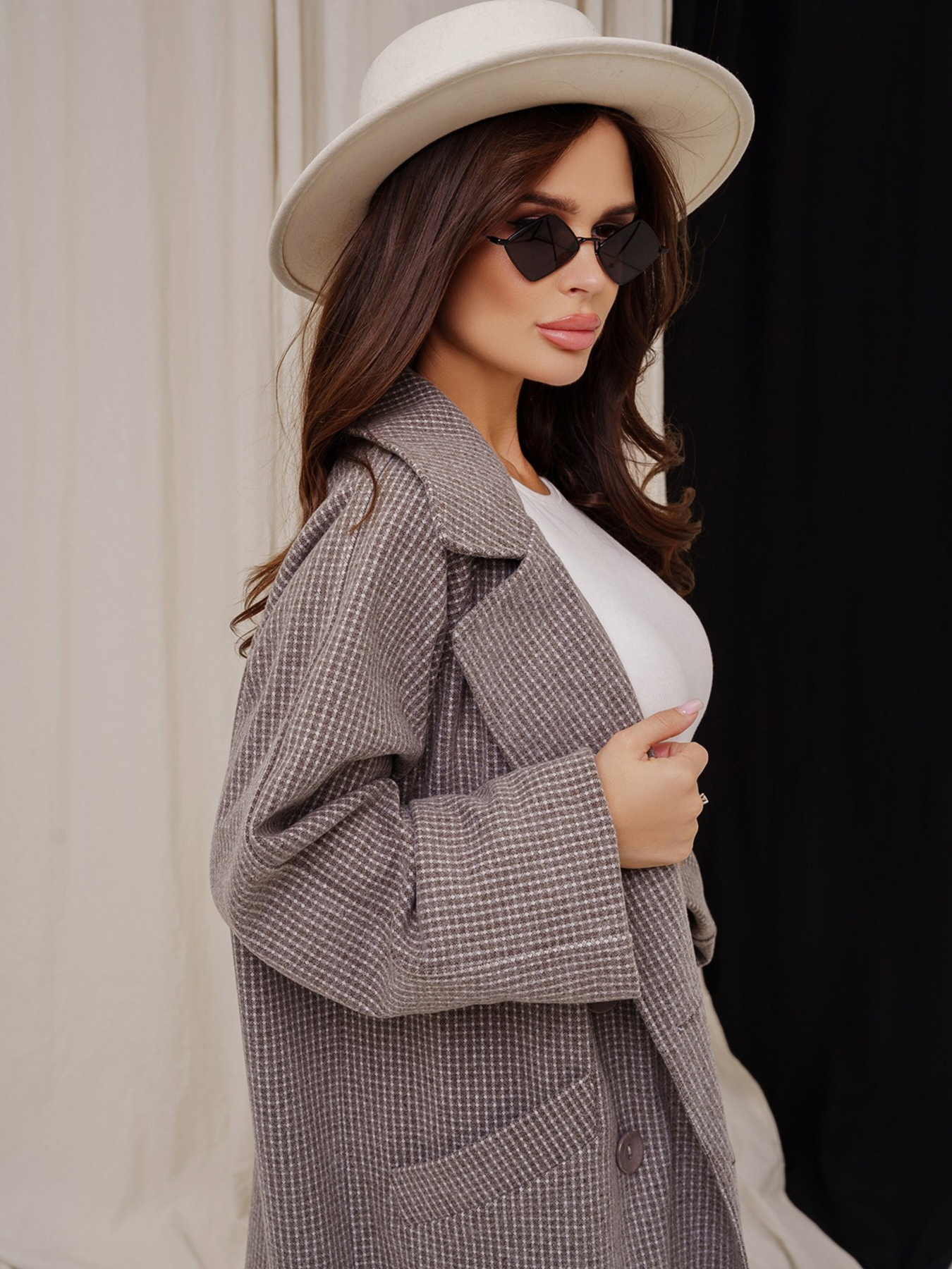 Пальто ISSA Plus модель 13550_grey Фото